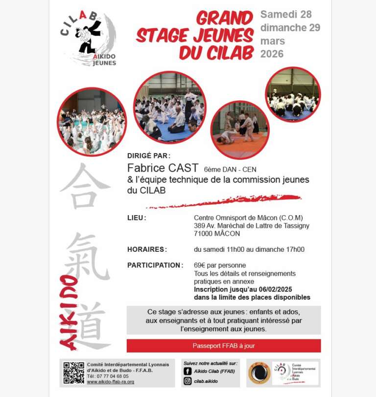 Lire la suite à propos de l’article Grand stage jeunes de Mâcon 2026