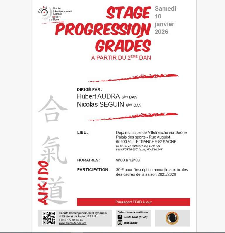 Lire la suite à propos de l’article Stage progression gradés à Villefranche