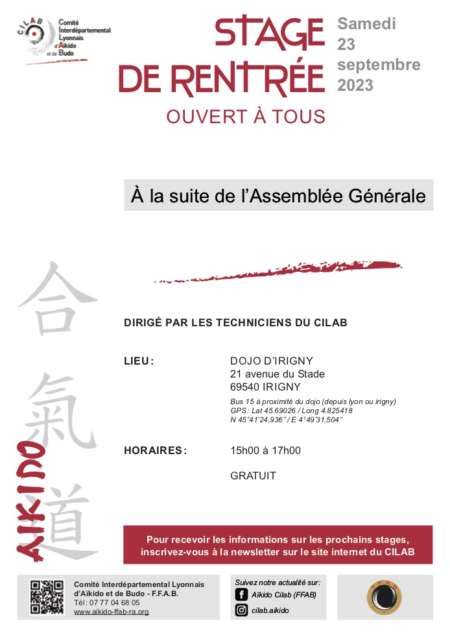 Stage AIKIDO de rentrée-2023 2024